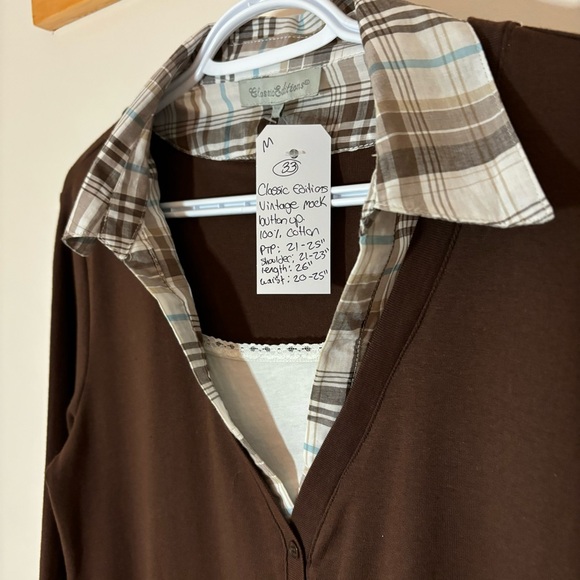 💙33 Classic Editions Cotton Mock Button Down - Picture 7 of 9